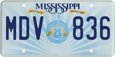 MS license plate MDV836