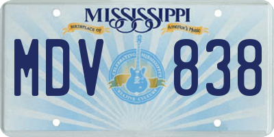 MS license plate MDV838