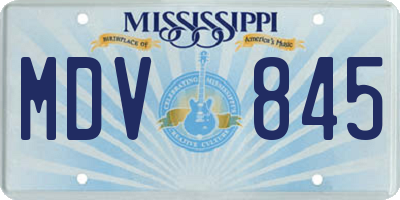 MS license plate MDV845