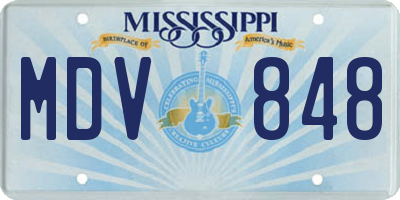 MS license plate MDV848