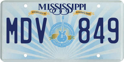 MS license plate MDV849