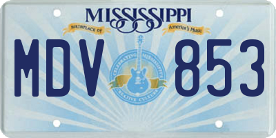 MS license plate MDV853