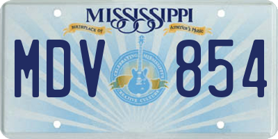 MS license plate MDV854