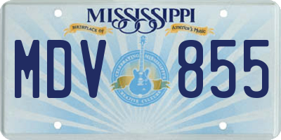 MS license plate MDV855