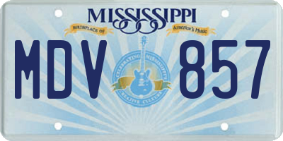 MS license plate MDV857