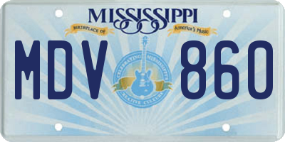 MS license plate MDV860