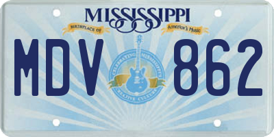 MS license plate MDV862