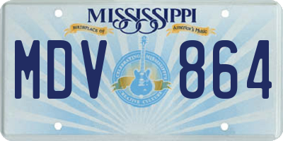 MS license plate MDV864