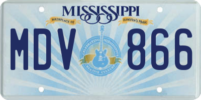 MS license plate MDV866