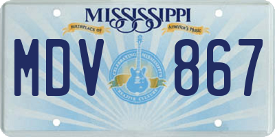 MS license plate MDV867