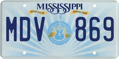 MS license plate MDV869