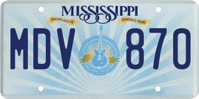 MS license plate MDV870