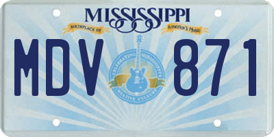 MS license plate MDV871