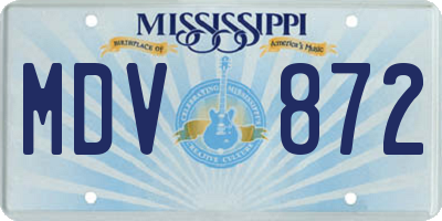 MS license plate MDV872