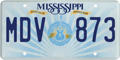 MS license plate MDV873