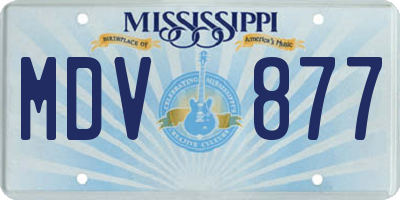 MS license plate MDV877