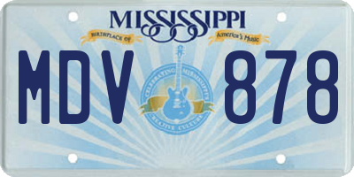 MS license plate MDV878