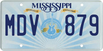 MS license plate MDV879