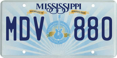 MS license plate MDV880