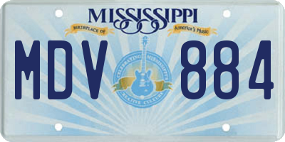 MS license plate MDV884