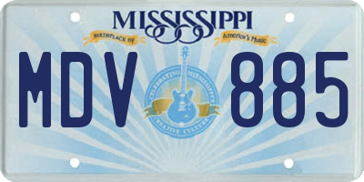 MS license plate MDV885