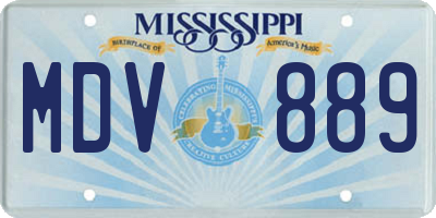 MS license plate MDV889