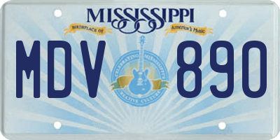 MS license plate MDV890