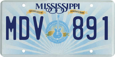 MS license plate MDV891