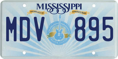 MS license plate MDV895