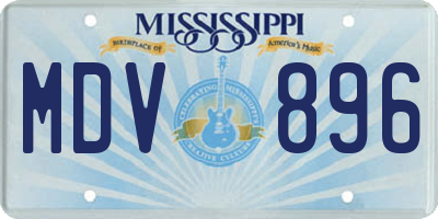 MS license plate MDV896