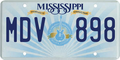 MS license plate MDV898
