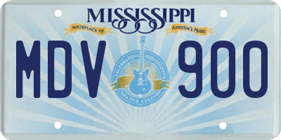 MS license plate MDV900