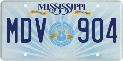 MS license plate MDV904