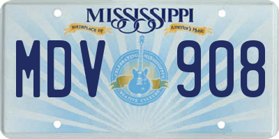 MS license plate MDV908