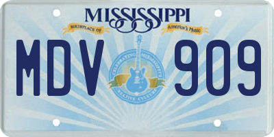 MS license plate MDV909