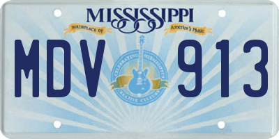 MS license plate MDV913