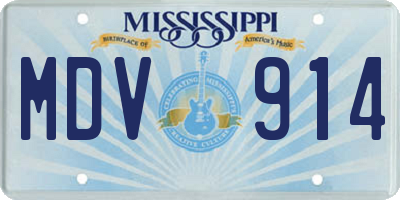 MS license plate MDV914