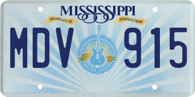MS license plate MDV915