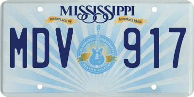 MS license plate MDV917