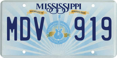 MS license plate MDV919