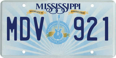 MS license plate MDV921