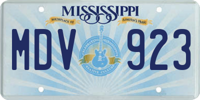 MS license plate MDV923