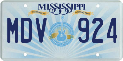 MS license plate MDV924