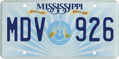 MS license plate MDV926