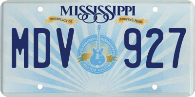 MS license plate MDV927