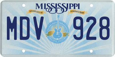 MS license plate MDV928