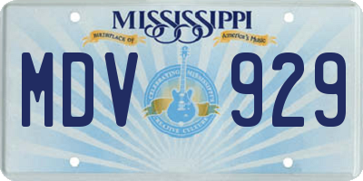 MS license plate MDV929