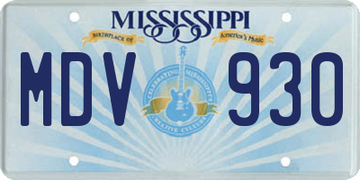 MS license plate MDV930