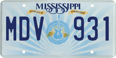 MS license plate MDV931