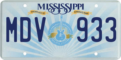 MS license plate MDV933
